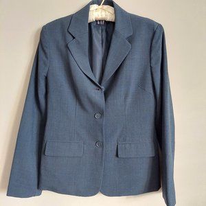 Gap Women's Size 2 Light Grey Blue Wool Blended Blazer Jacket Career Stretch